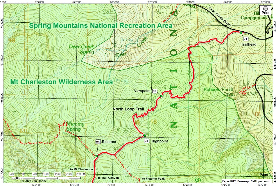 Raintree Hiking Map